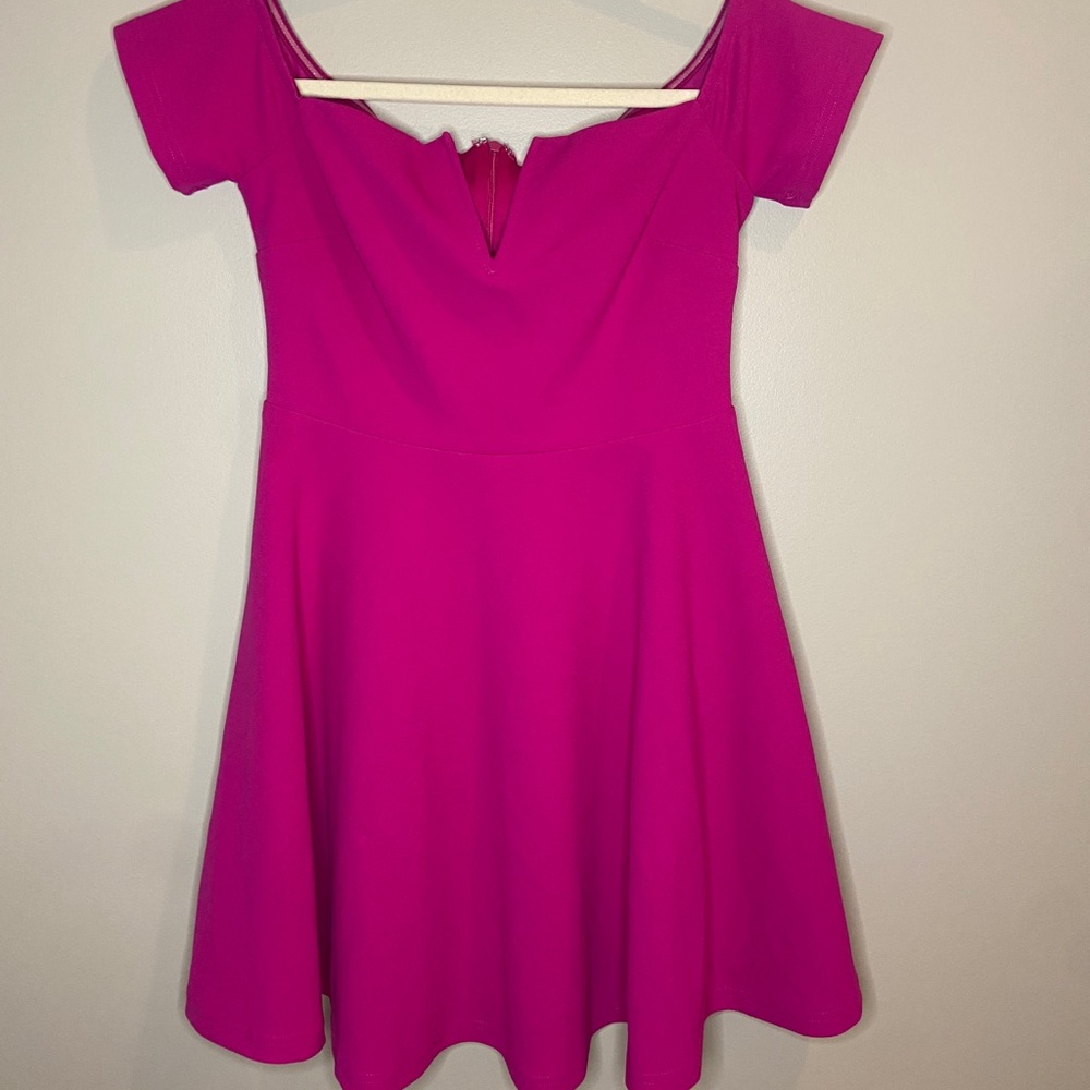 Pink off the shoulder skater dress WORN ONCE